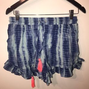 Tye dye blue shorts